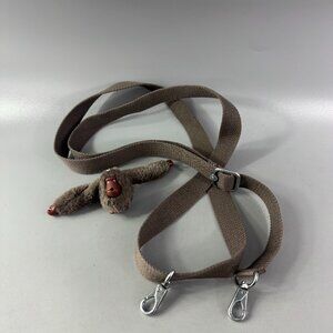 Kipling Brown Cotton Adjustable Strap with A Matching Monkey Hanging Charm